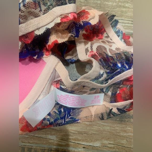 Pink High Neck Floral Bralette (EUC) - Picture 2 of 3